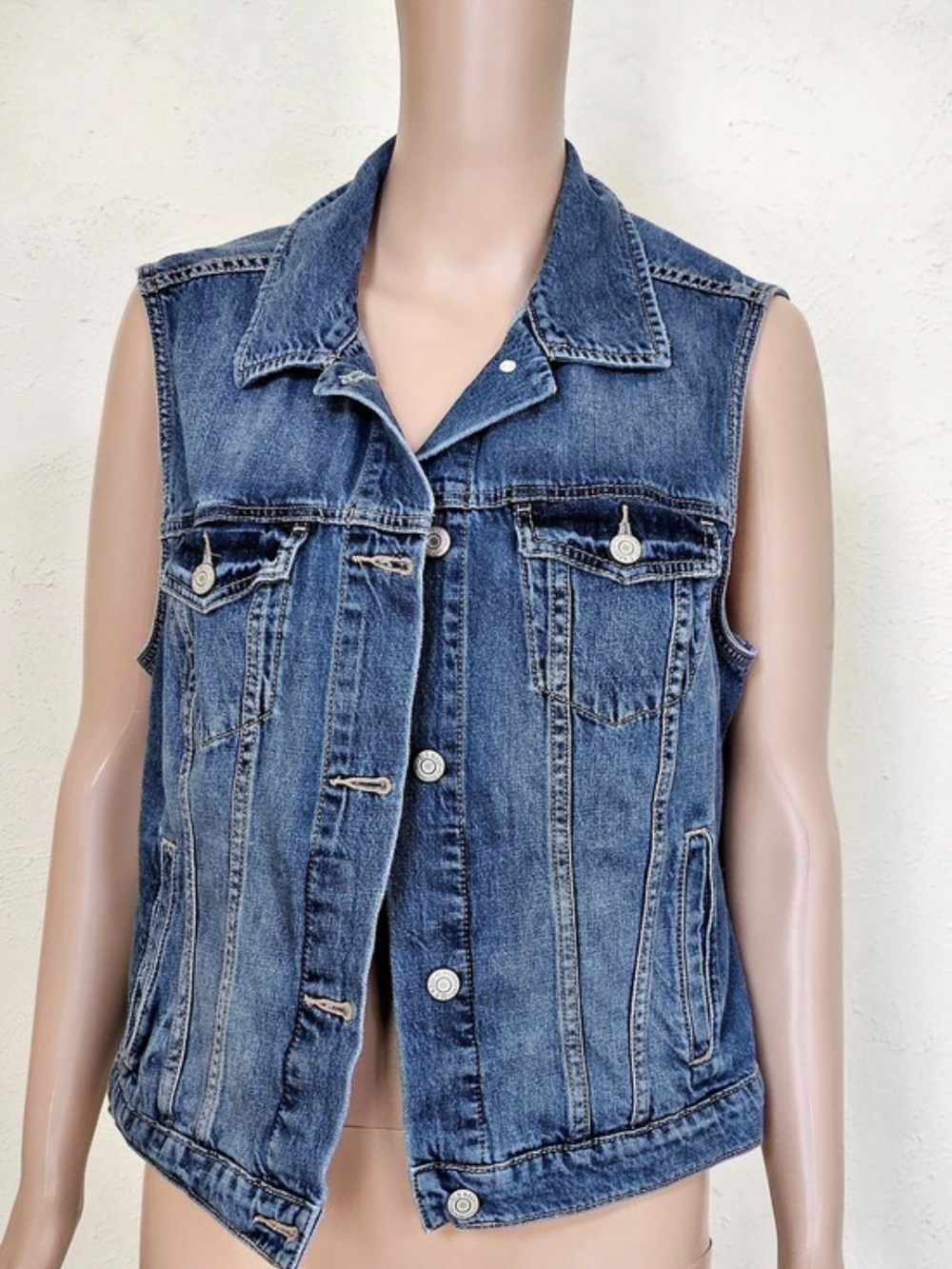 Women's Blue Denim Vest Like New